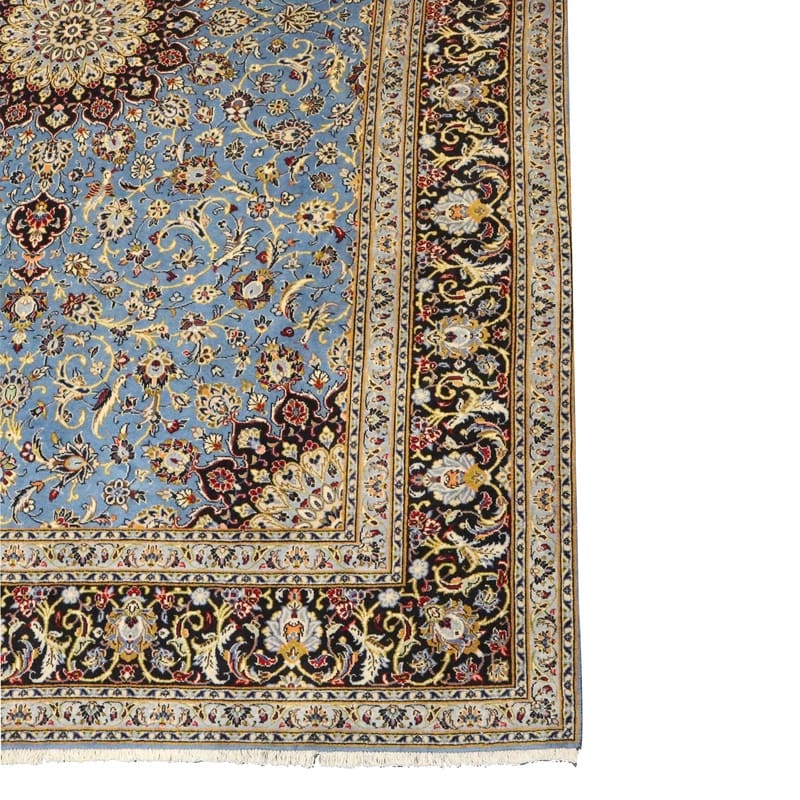 Hand-Knotted Wool Kashan Persian Rug, 362 × 241 cm