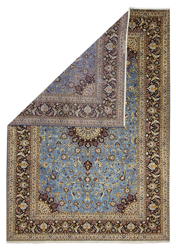 Hand-Knotted Wool Kashan Persian Rug, 362 × 241 cm