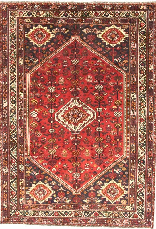 Qashqai Persian Rug — hand-knotted, 296 × 207 cm