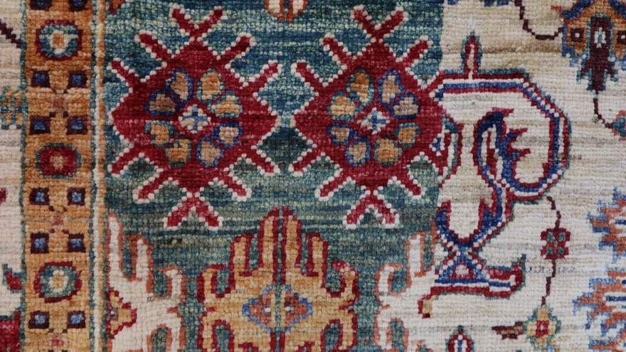 Hand-Knotted Wool Ziegler Pakistani Rug, 289 × 210 cm
