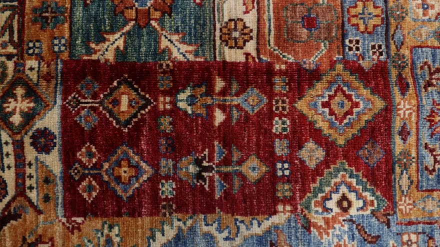 Hand-Knotted Wool Ziegler Pakistani Rug, 289 × 210 cm