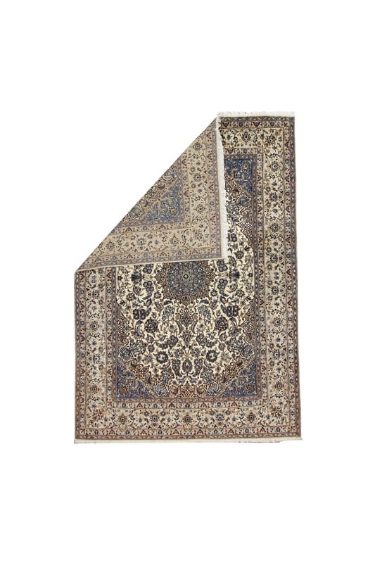 Hand-Knotted Wool & Silk Nain Persian Rug, 310 × 215 cm