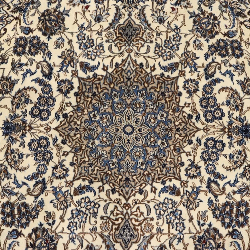 Hand-Knotted Wool & Silk Nain Persian Rug, 310 × 215 cm