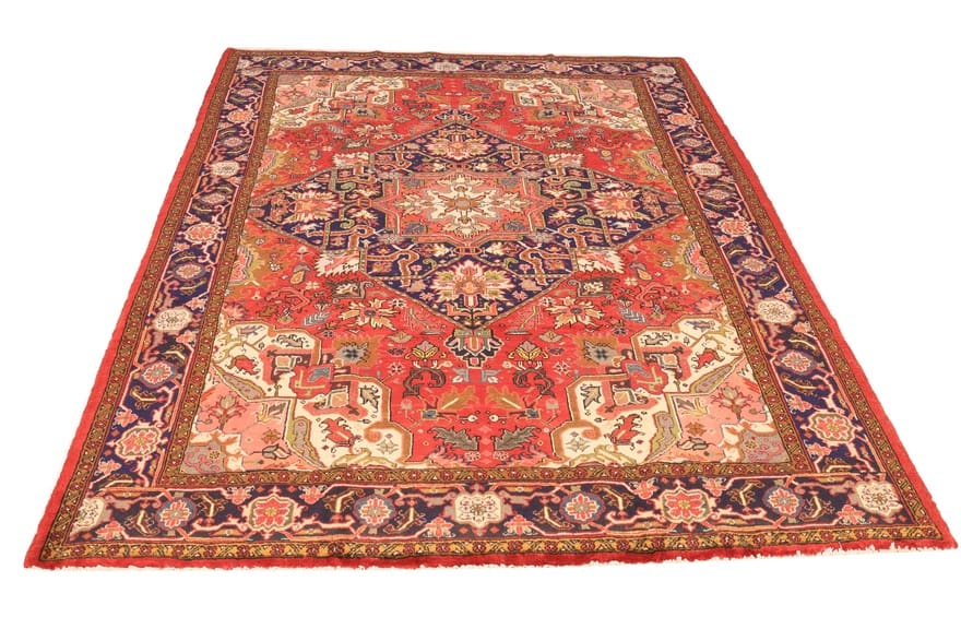 handgeknupfter-heriz-orientteppich-281x214-cm-100-wolle-bunt-3 Heriz Persian Rug 279 × 213 cm, Wool, hand-knotted