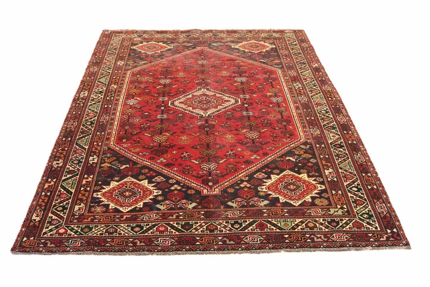 Qashqai Persian Rug — hand-knotted, 296 × 207 cm