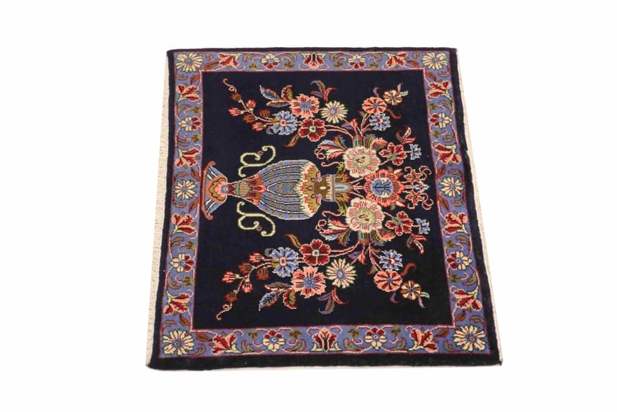 keshan-teppich-82x58-cm-klassisches-medaillon-handgeknupft-perserteppich-1 Hand-Knotted Wool Kashan Persian Rug, 80 × 57 cm