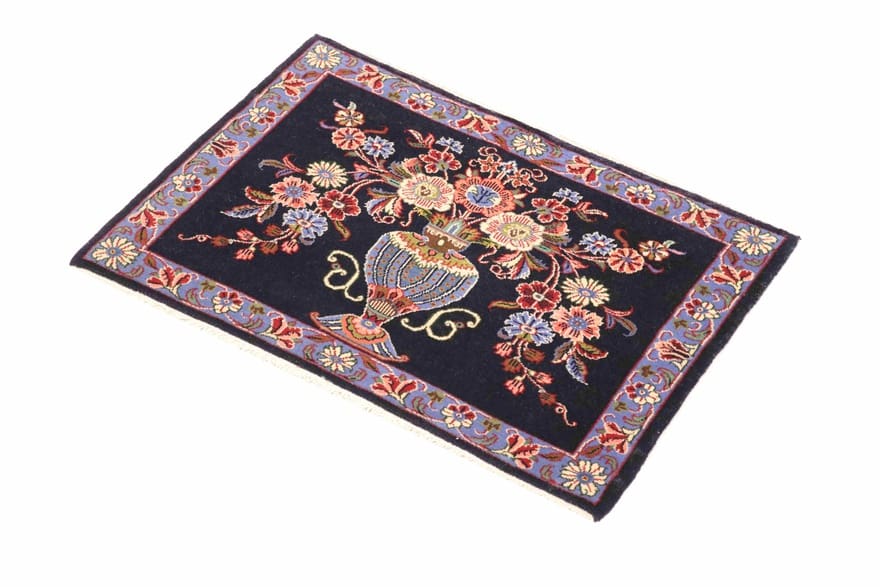 keshan-teppich-82x58-cm-klassisches-medaillon-handgeknupft-perserteppich-2 Hand-Knotted Wool Kashan Persian Rug, 80 × 57 cm