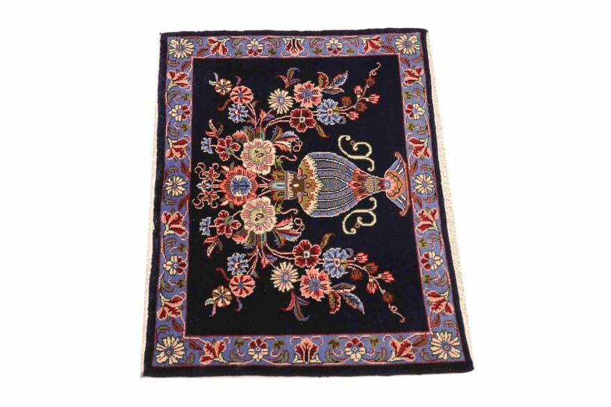 keshan-teppich-82x58-cm-klassisches-medaillon-handgeknupft-perserteppich-3 Hand-Knotted Wool Kashan Persian Rug, 80 × 57 cm