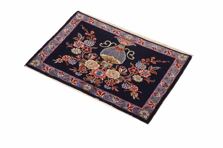 keshan-teppich-82x58-cm-klassisches-medaillon-handgeknupft-perserteppich-4 Hand-Knotted Wool Kashan Persian Rug, 80 × 57 cm