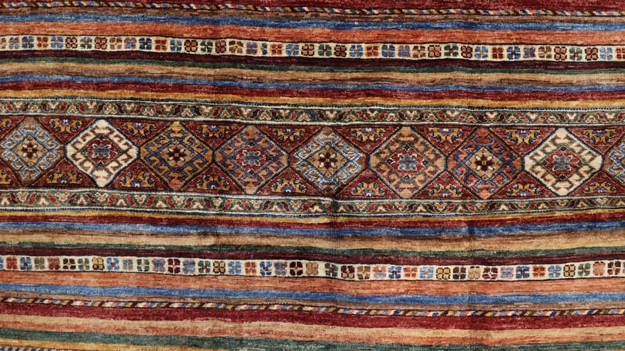 Hand-Knotted Wool Ziegler Pakistani Rug, 217 × 150 cm