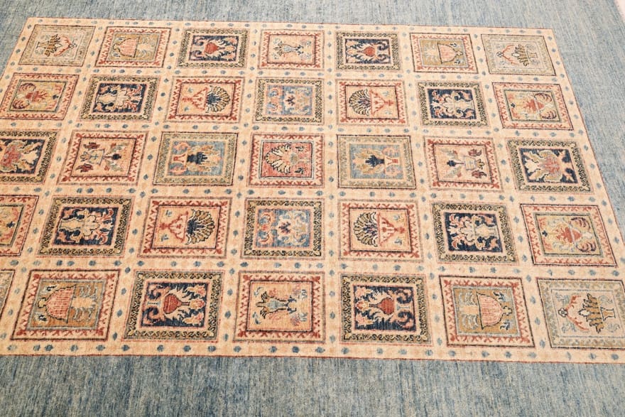 Ziegler Indian Rug — hand-knotted, 248 × 174 cm, Wool