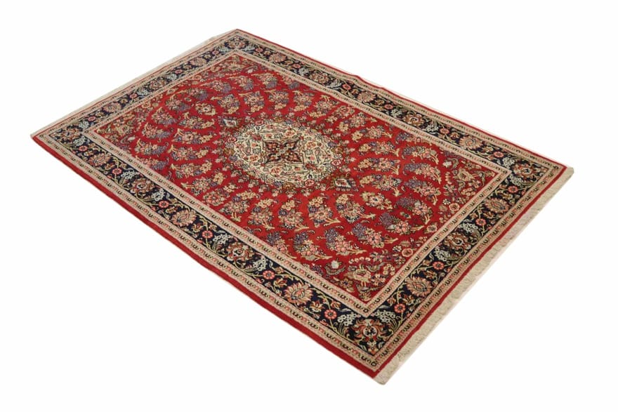 ghom-kork-teppich-222x146-cm-edel-handgeknupft-orientteppich-3 Qom Persian Rug 220 × 145 cm, Wool, hand-knotted