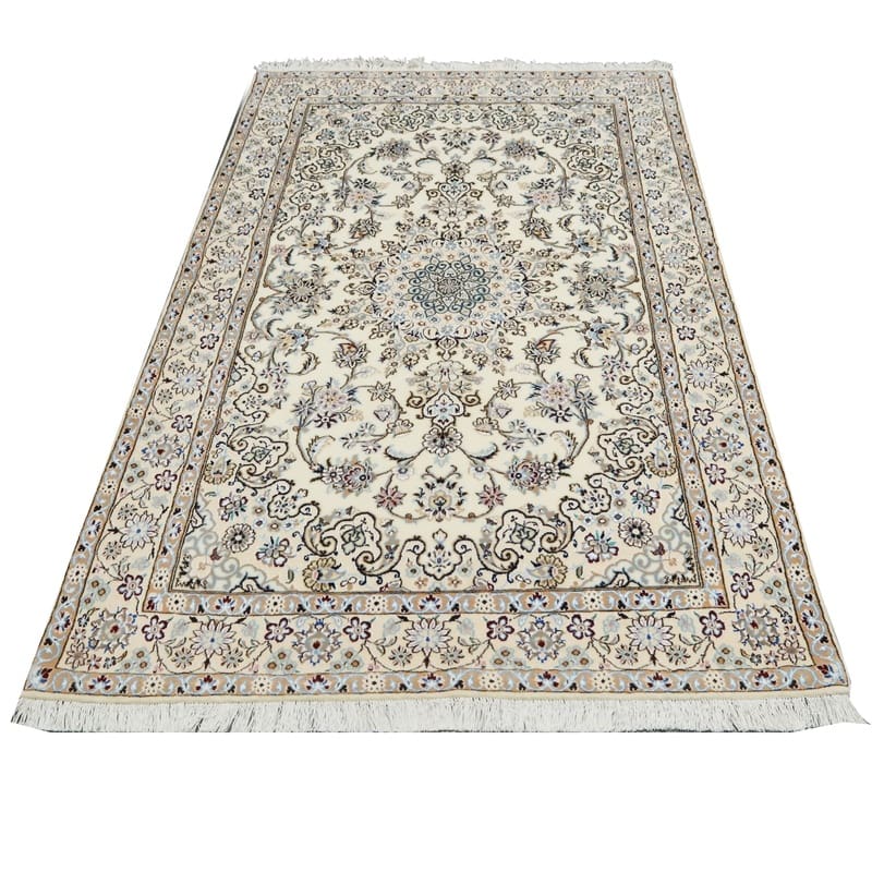 Nain Persian Rug — hand-knotted, 214 × 126 cm, Wool & Silk