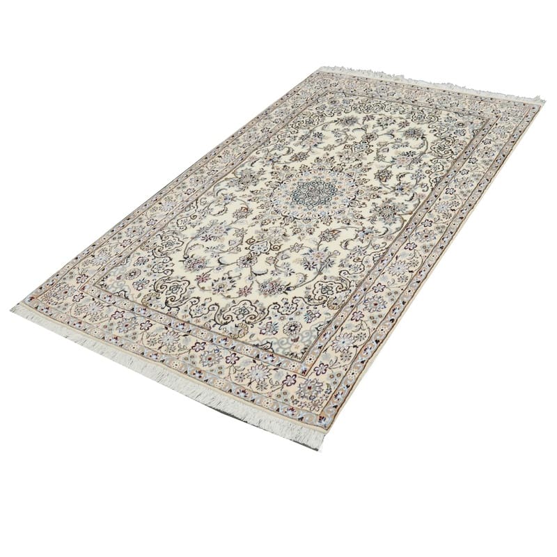 Nain Persian Rug — hand-knotted, 214 × 126 cm, Wool & Silk