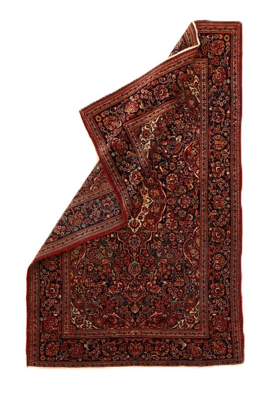 Antique Kashan Persian Rug, 200 × 127 cm, Wool & Silk