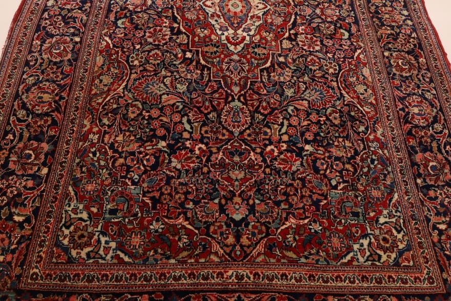 Antique Kashan Persian Rug, 200 × 127 cm, Wool & Silk