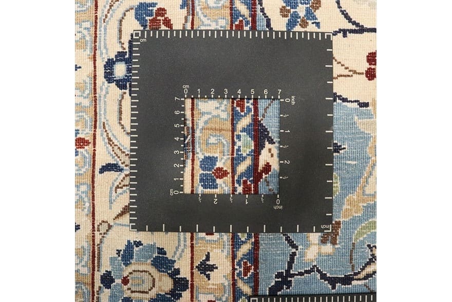 Hand-Knotted Wool & Silk Nain Persian Rug, 211 × 121 cm