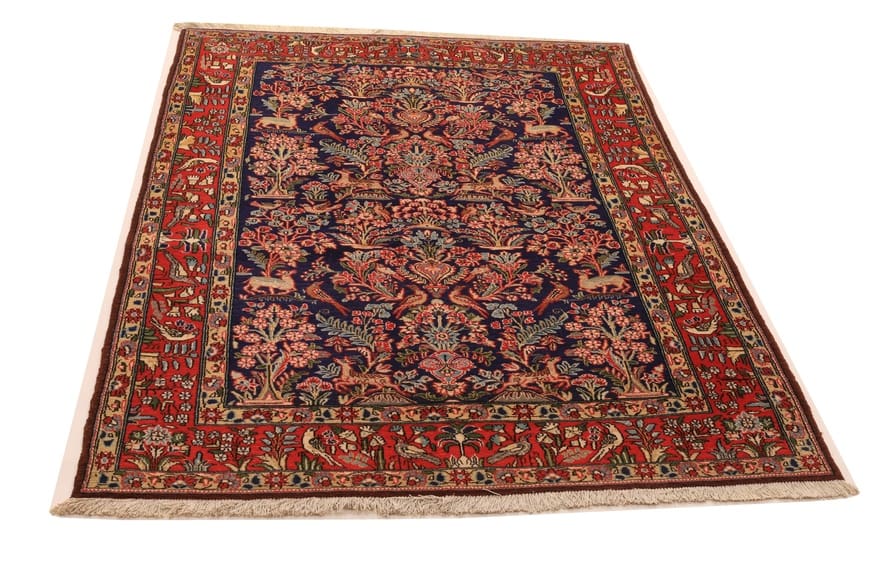 Qom Persian Rug 206 × 138 cm, Wool & Silk, hand-knotted