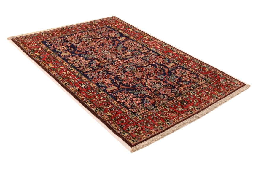 Qom Persian Rug 206 × 138 cm, Wool & Silk, hand-knotted