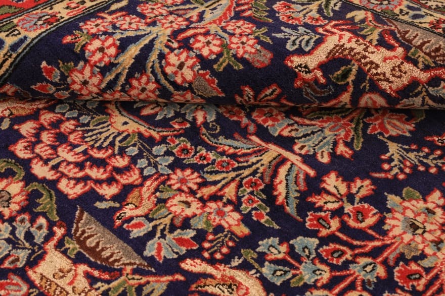 Qom Persian Rug 206 × 138 cm, Wool & Silk, hand-knotted