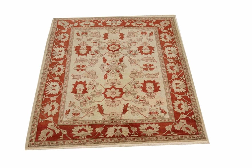 Hand-Knotted Wool Ziegler Pakistani Rug, 170 × 117 cm
