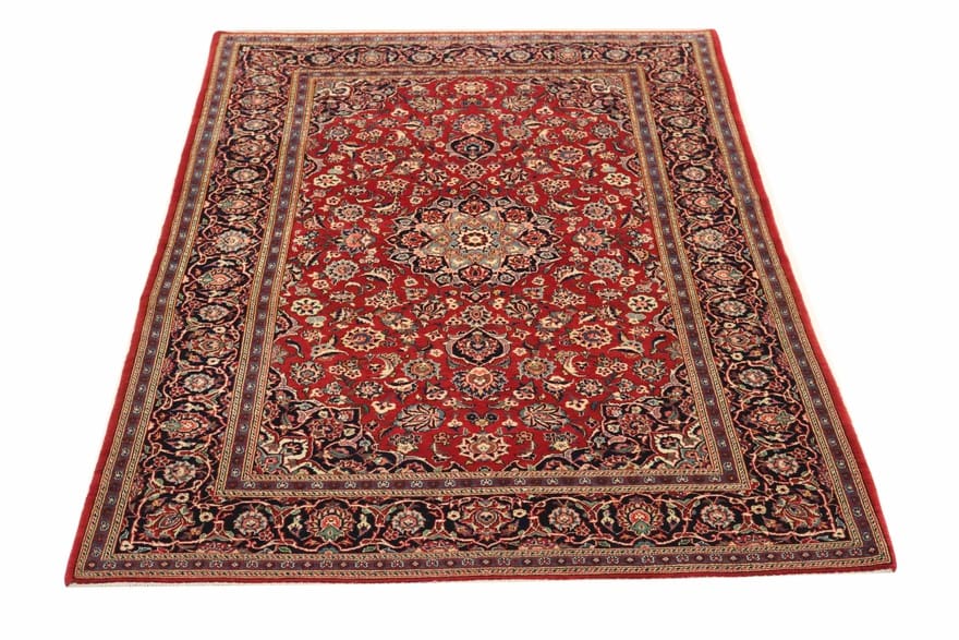 keshan-teppich-214x138-cm-handgeknupft-traditionelles-medaillon-2 Antique Kashan Persian Rug — 212 × 137 cm, Wool