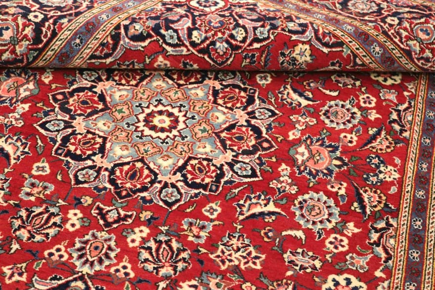 keshan-teppich-214x138-cm-handgeknupft-traditionelles-medaillon-6 Antique Kashan Persian Rug — 212 × 137 cm, Wool