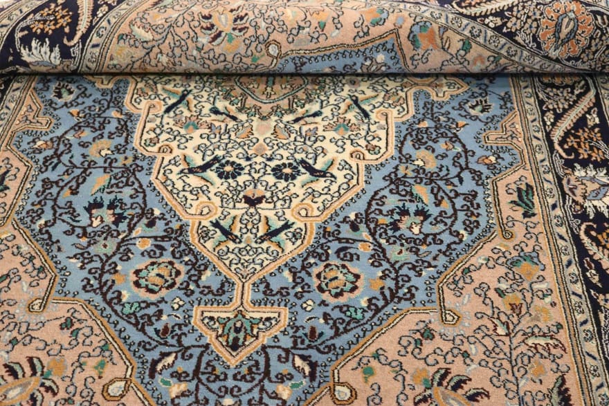 Qom Persian Rug 213 × 136 cm, Wool & Silk, hand-knotted