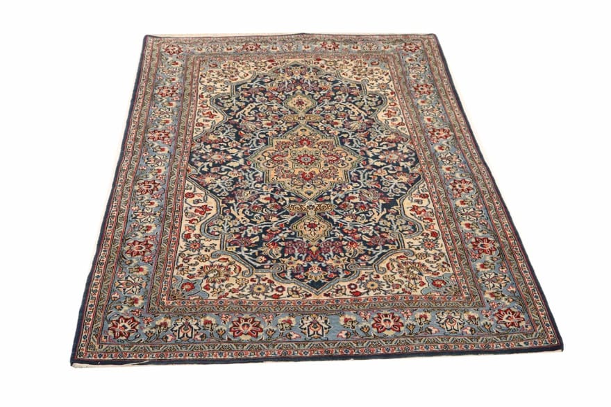 Hand-Knotted Wool Qom Persian Rug, 215 × 136 cm