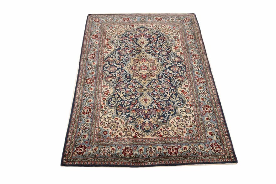 Hand-Knotted Wool Qom Persian Rug, 215 × 136 cm