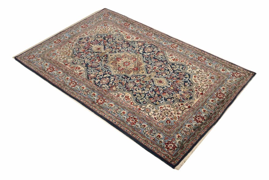 Hand-Knotted Wool Qom Persian Rug, 215 × 136 cm