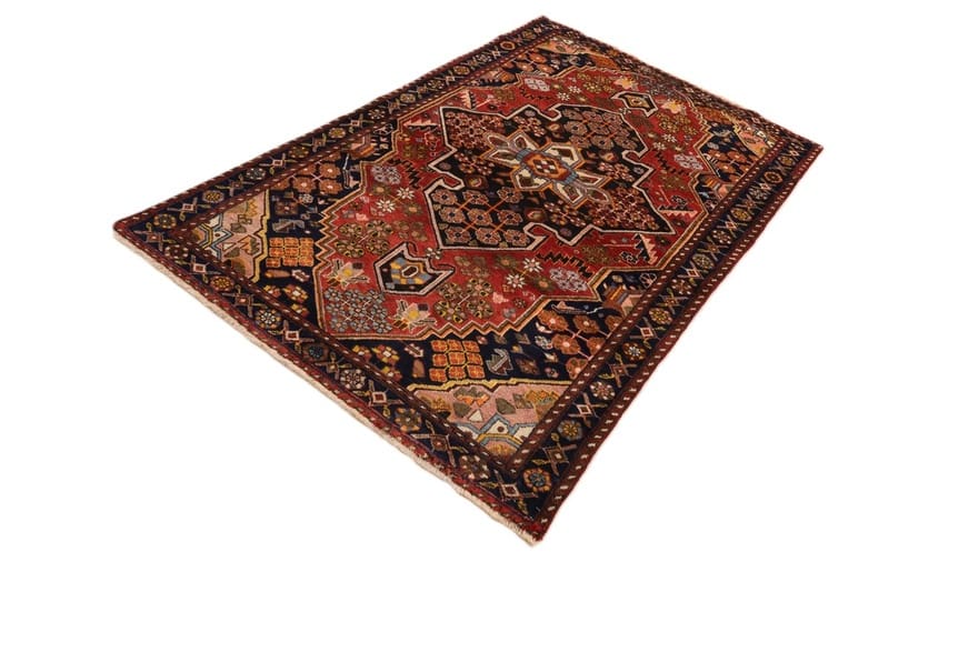 Antique Hamadan Persian Rug, 200 × 129 cm, Wool & Silk