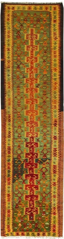 kelim-teppich-236x58-cm-hochwertig-handgewebt-orientteppich Hand-Woven Wool Kilim Persian Rug, 234 × 57 cm