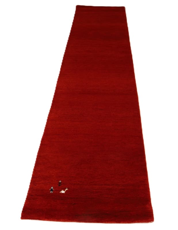 Hand-Knotted Wool Loribaft Indian Rug, 342 × 78 cm