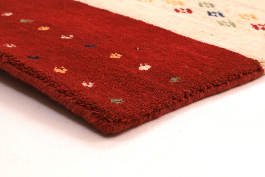 Hand-Knotted Wool Loribaft Indian Rug, 198 × 196 cm