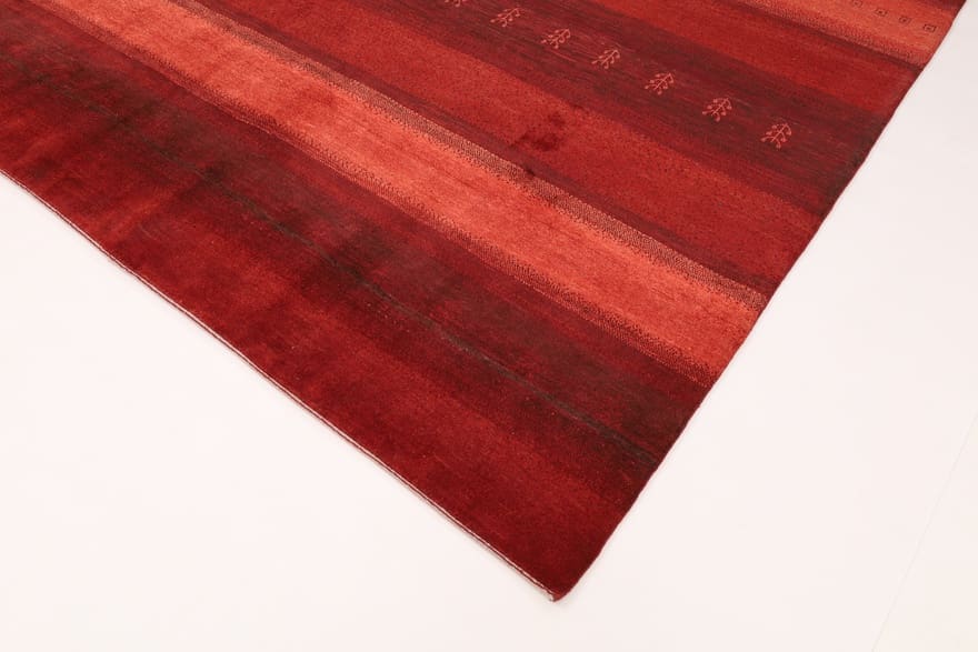 gabbeh-teppich-337x255-cm-geometrisches-muster-handgeknupft-3 Gabbeh Persian Rug — hand-knotted, 335 × 254 cm, Wool