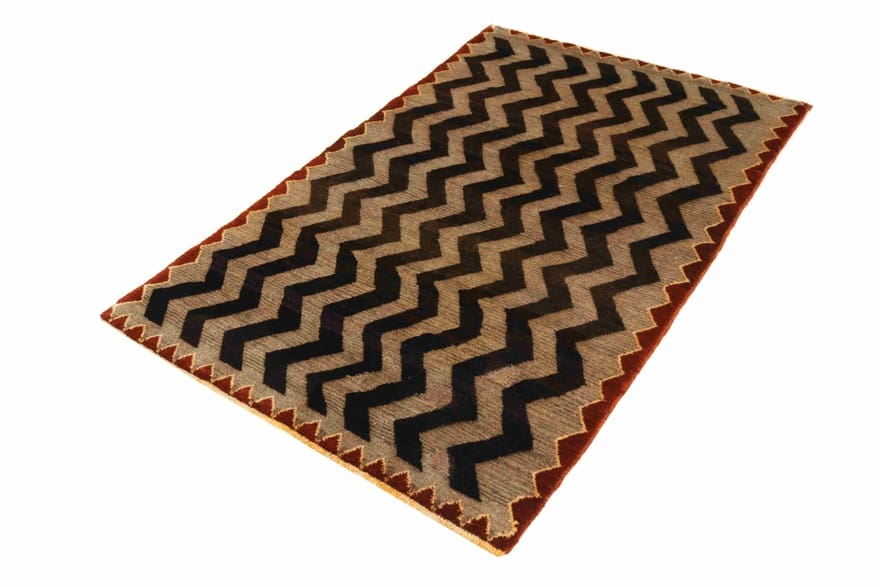 orientteppich-ghashghai-175x105-cm-160000-knoten-braun-gelb-handgeknupft-1 Qashqai Persian Rug — hand-knotted, 173 × 104 cm