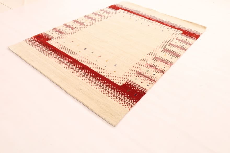 Hand-Knotted Wool Loribaft Indian Rug, 241 × 173 cm