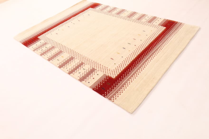 Hand-Knotted Wool Loribaft Indian Rug, 241 × 173 cm