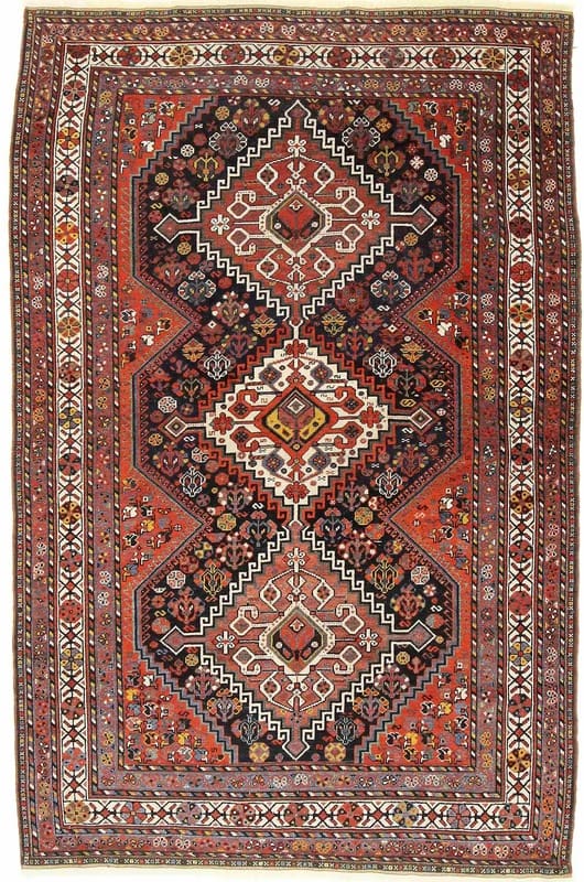 Antique Wool Qashqai Persian Rug, 220 × 152 cm