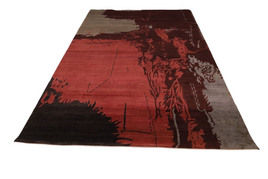 Indian Rug — hand-knotted, 303 × 205 cm, Wool