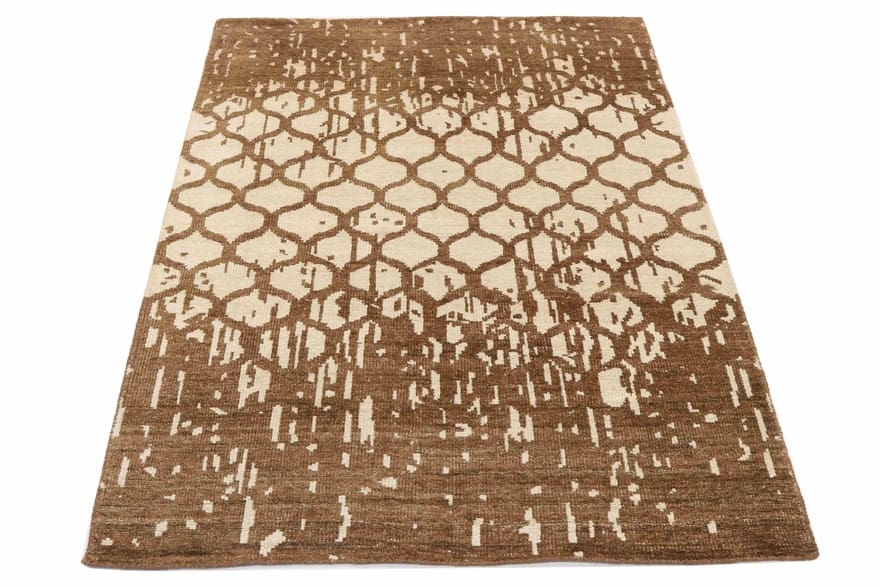 modern-ikat-teppich-239x167-cm-handgeknupft-orientteppich-2 Indian Rug — hand-knotted, 237 × 166 cm, Wool