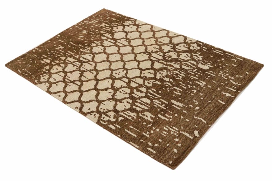 modern-ikat-teppich-239x167-cm-handgeknupft-orientteppich-5 Indian Rug — hand-knotted, 237 × 166 cm, Wool