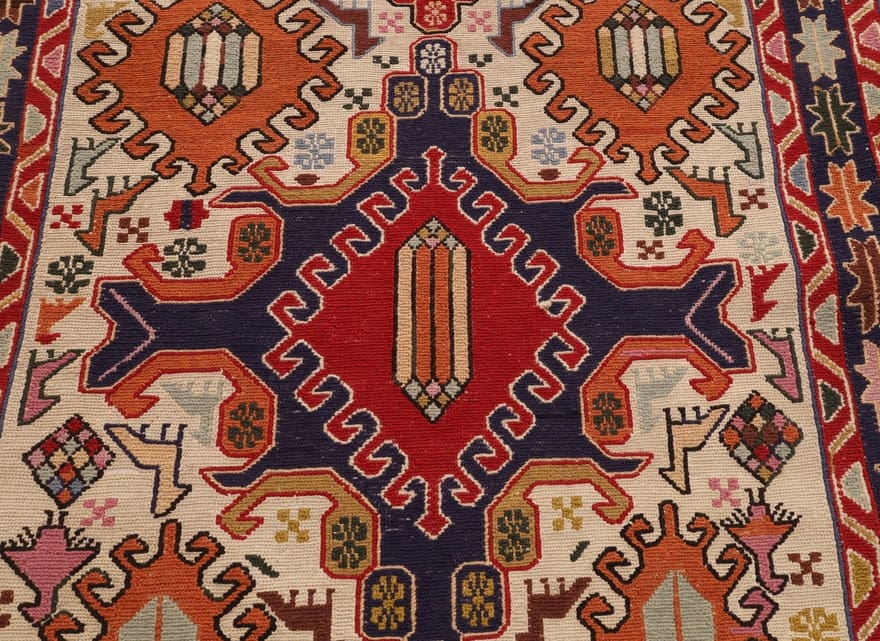 Kilim Persian Rug 266 × 88 cm, Wool & Silk, hand-woven
