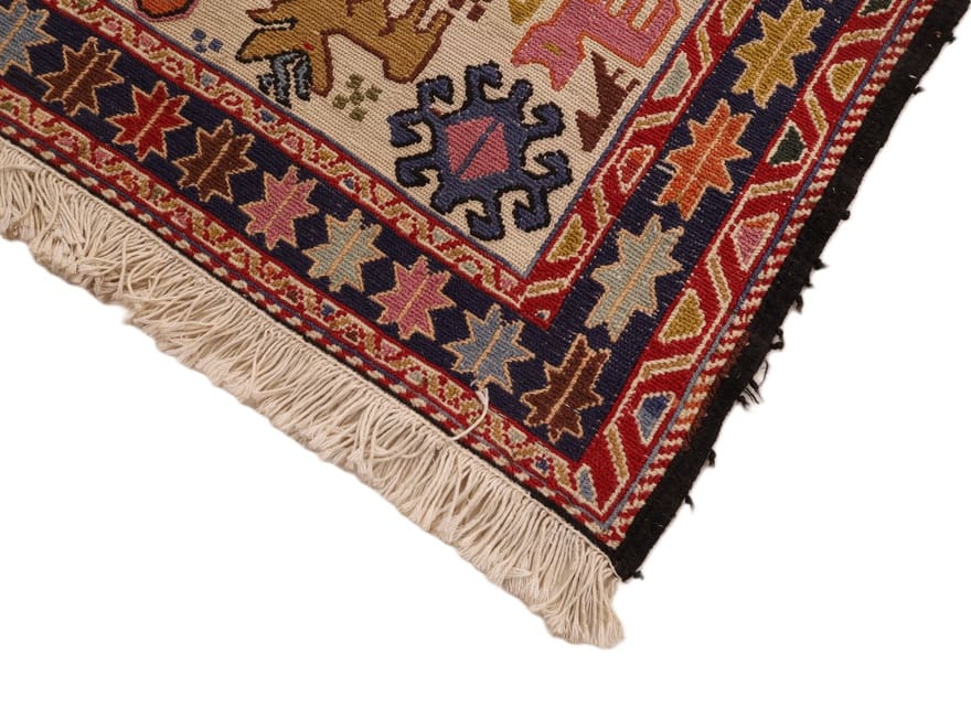 Kilim Persian Rug 266 × 88 cm, Wool & Silk, hand-woven