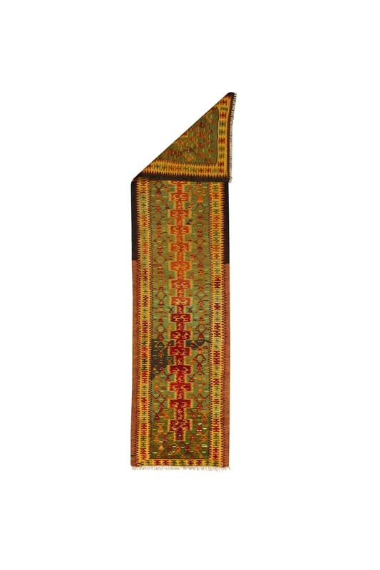 kelim-teppich-236x58-cm-hochwertig-handgewebt-orientteppich-1 Hand-Woven Wool Kilim Persian Rug, 234 × 57 cm