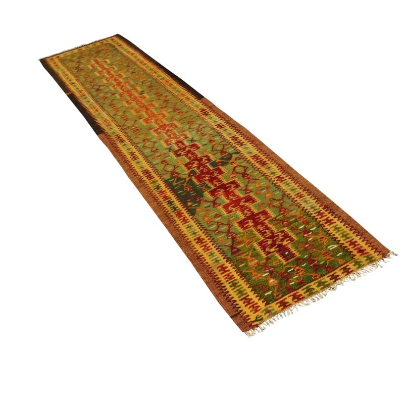 kelim-teppich-236x58-cm-hochwertig-handgewebt-orientteppich-3 Hand-Woven Wool Kilim Persian Rug, 234 × 57 cm
