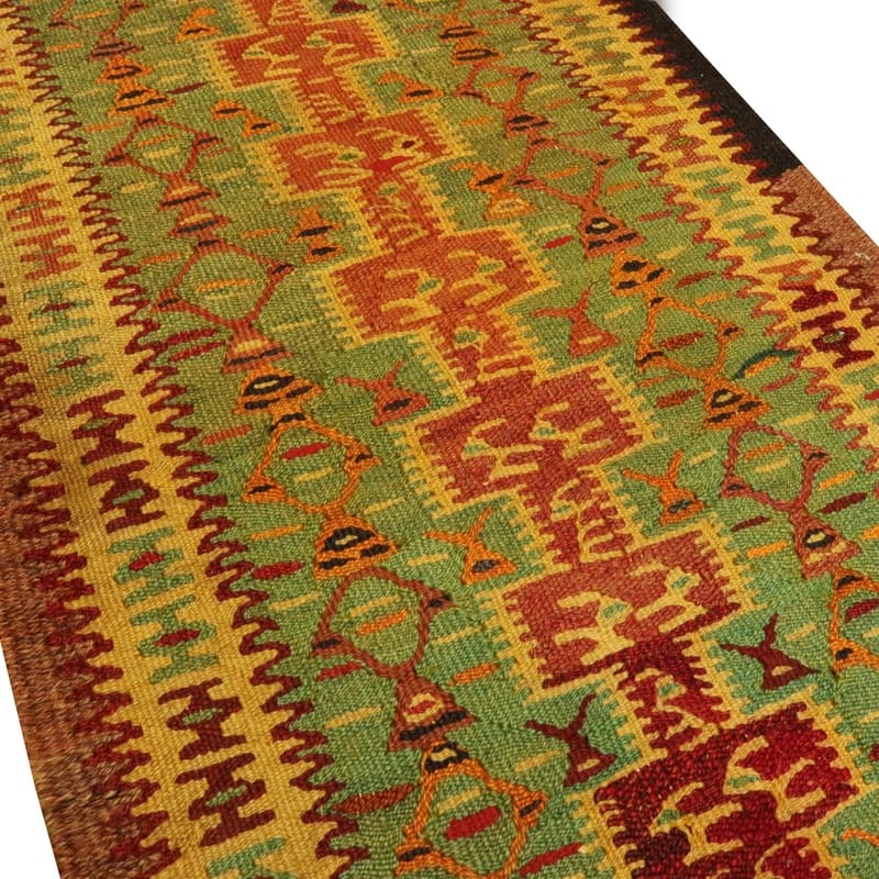kelim-teppich-236x58-cm-hochwertig-handgewebt-orientteppich-4 Hand-Woven Wool Kilim Persian Rug, 234 × 57 cm