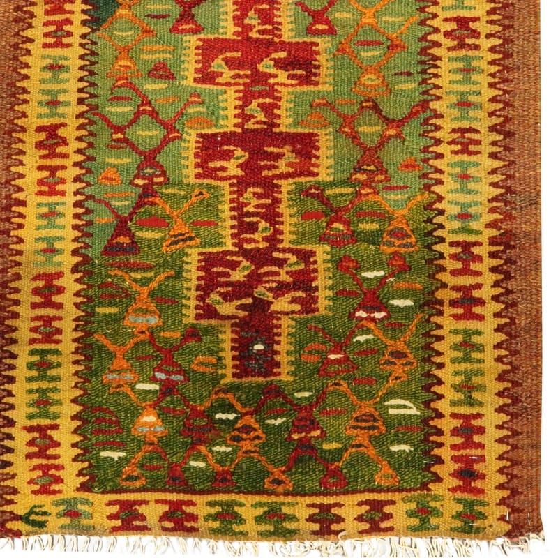 kelim-teppich-236x58-cm-hochwertig-handgewebt-orientteppich-5 Hand-Woven Wool Kilim Persian Rug, 234 × 57 cm
