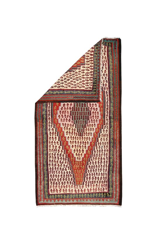 Hand-Woven Wool Kilim Persian Rug, 235 × 118 cm
